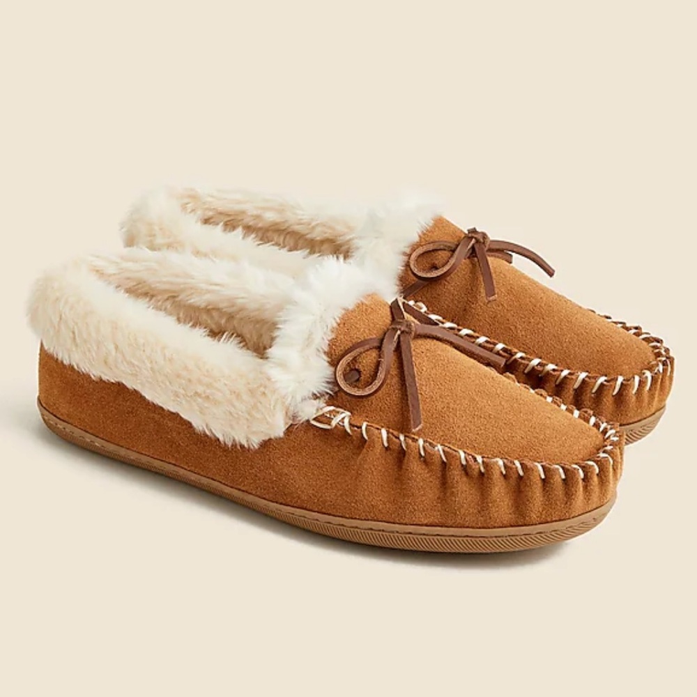 J. Crew Tan and Cream Women's Slippers
